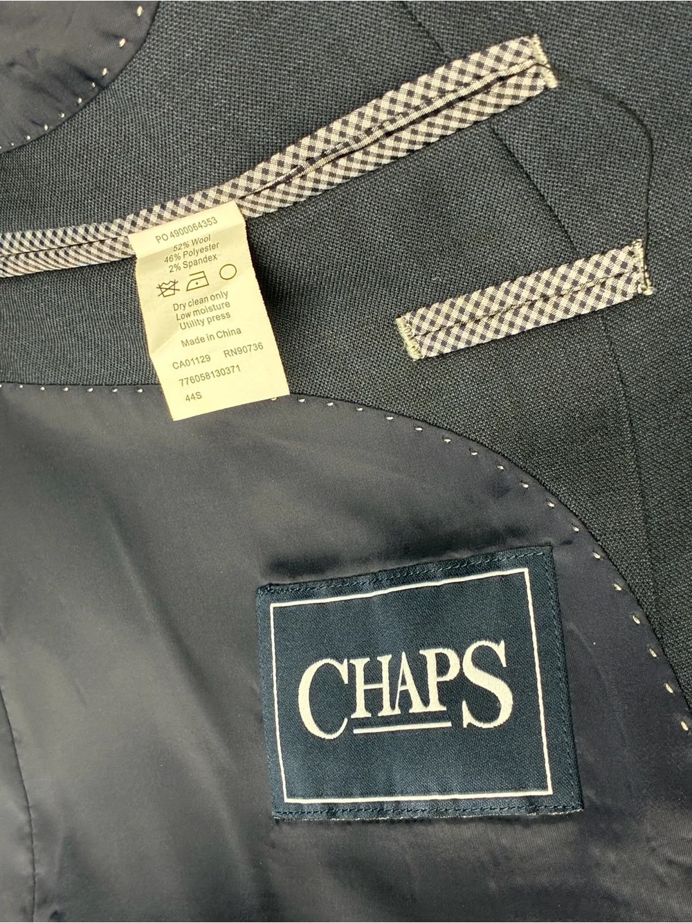 Chaps Navy Two-Button Wool Blend  Blazer, size 44S